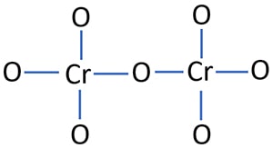 skeletal structure of Cr2O7 2-